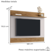 Painel Suspenso Tv 75 Pol 180 cm Icarai Cinamomo Off White BECHARA