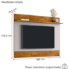 Painel Suspenso Tv 75 Pol 180 cm Icarai Naturalle Off White BECHARA