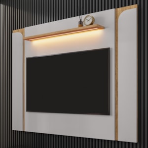 Painel Suspenso Tv 75 Pol 180 cm Maresias Off White Cinamomo BECHARA