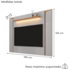 Painel Suspenso Tv 75 Pol 180 cm Maresias Off White Cinamomo BECHARA