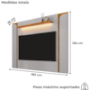 Painel Suspenso Tv 75 Pol 180 cm Maresias Off White Naturalle BECHARA
