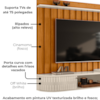 Painel Suspenso Tv 75 Pol 206 cm Imola Cinamomo Off White MADETEC