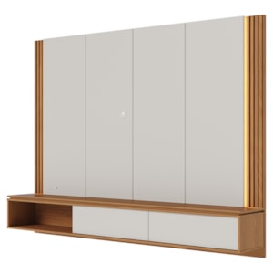 Painel Suspenso Tv 75 Pol 217 cm Loa Off White Matte Freijo Colibri