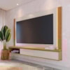 Painel Suspenso Tv 75 Pol 217 cm Loa Off White Matte Freijo Colibri