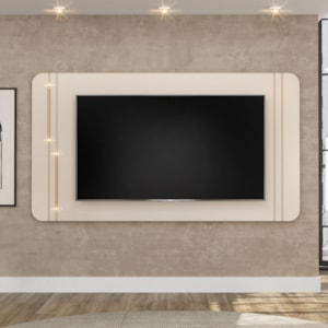 Painel Suspenso Tv 75 Pol 241 cm MDF Ariana Off White Dj Moveis