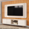 Painel Suspenso Tv 75 Pol 241 cm MDF Ariana Off White Dj Moveis