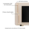 Painel Suspenso Tv 75 Pol 241 cm MDF Ariana Off White Dj Moveis