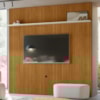 Painel Suspenso Tv 75 Pol 245x238 cm Guapore Cinamomo Off White MADETEC