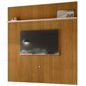 Painel Suspenso Tv 75 Pol 245x238 cm Guapore Cinamomo Off White MADETEC
