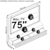 Painel Suspenso Tv 75 Pol 2G 216 cm Gaia Calacata Off White MADETEC