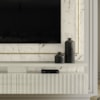 Painel Suspenso Tv 75 Pol 2G 216 cm Gaia Calacata Off White MADETEC