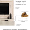 Painel Suspenso Tv 75 Pol 2G 216 cm Gaia Calacata Off White MADETEC