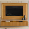 Painel Suspenso Tv 75 Pol 2G 216 cm Gaia Cinamomo Off White Madetec
