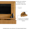 Painel Suspenso Tv 75 Pol 2G 216 cm Gaia Cumaru MADETEC