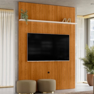 Painel Tv 65 Pol 245X179 cm New Interlagos Cinamomo Off White MADETEC
