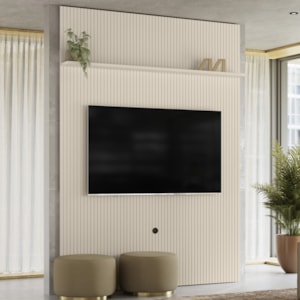 Painel Tv 65 Pol 245X179 cm New Interlagos Off White MADETEC