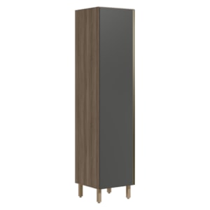 Paneleiro 1 Porta 221X50cm MDF Kali 12229 Carvalho Toq Chumbo Nicioli