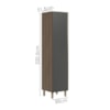 Paneleiro 1 Porta 221X50cm MDF Kali 12229 Carvalho Toq Chumbo Nicioli