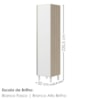 Paneleiro 1 Porta MDF 50X221 cm Kali 122291 Bianco TOQ Branco Nicioli
