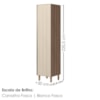 Paneleiro 1 Porta MDF 50X221 cm Kali 122291 Carvalho TOQ Bianco Nicioli