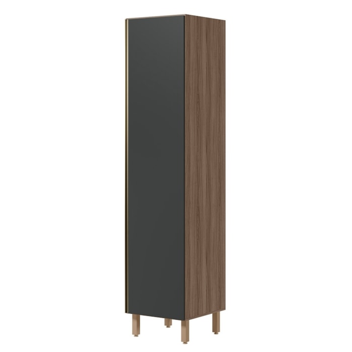 Paneleiro 1 Porta MDF 50X221 cm Kali 122291 Carvalho TOQ Chumbo Nicioli