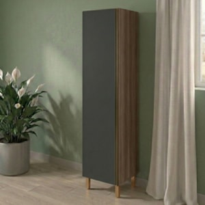 Paneleiro 1 Porta MDF 50X221 cm Kali 122291 Carvalho TOQ Chumbo Nicioli