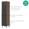 Paneleiro 1 Porta MDF 50X221 cm Kali 122291 Carvalho TOQ Chumbo Nicioli