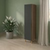 Paneleiro 1 Porta MDF 50X221 cm Kali 122291 Carvalho TOQ Chumbo Nicioli