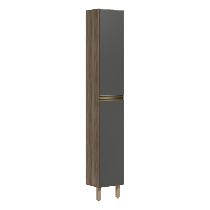 Paneleiro 2 Portas 221X35cm MDF Kali 12228 Carvalho Toq Chumbo Nicioli