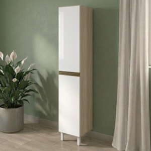 Paneleiro 2 Portas MDF 35X221 cm Kali 122286 Bianco TOQ Branco Nicioli