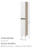 Paneleiro 2 Portas MDF 35X221 cm Kali 122286 Bianco TOQ Branco Nicioli
