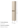 Paneleiro 2 Portas MDF 35X221 cm Kali 122286 Bianco TOQ Nicioli