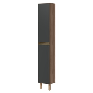 Paneleiro 2 Portas MDF 35X221 cm Kali 122286 Carvalho TOQ Chumbo Nicioli