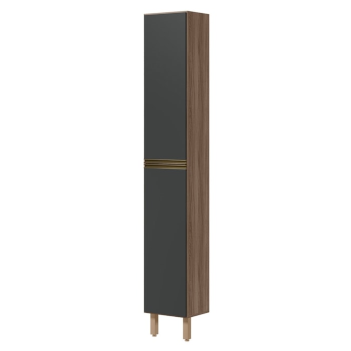 Paneleiro 2 Portas MDF 35X221 cm Kali 122286 Carvalho TOQ Chumbo Nicioli