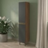 Paneleiro 2 Portas MDF 35X221 cm Kali 122286 Carvalho TOQ Chumbo Nicioli