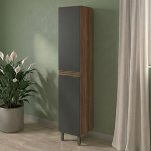 Paneleiro 2 Portas MDF 35X221 cm Kali 122286 Carvalho TOQ Chumbo Nicioli