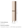 Paneleiro 2 Portas MDF 35X221 cm Kali 122286 Carvalho TOQ Off White Nicioli