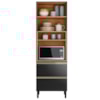 Paneleiro 2P Vidro 2G 219X70 cm MDF Proenca Nogueira Carbono Prime Demartez