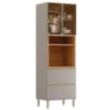 Paneleiro 2P Vidro 2G 219X70 cm MDF Proenca Nogueira Nude Prime Demartez