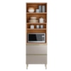 Paneleiro 2P Vidro 2G 219X70 cm MDF Proenca Nogueira Nude Prime Demartez