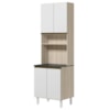 Paneleiro 4 Portas 1 Nicho MDF 70X221 cm Kali 1223122 Bianco TOQ Branco Nicioli