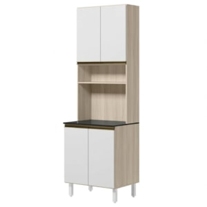 Paneleiro 4 Portas 1 Nicho MDF 70X221 cm Kali 1223122 Bianco TOQ Branco Nicioli