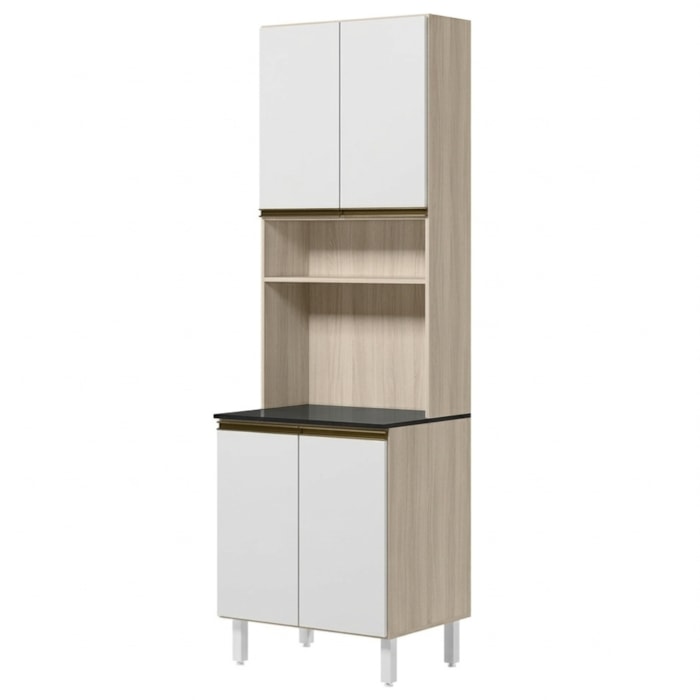 Paneleiro 4 Portas 1 Nicho MDF 70X221 cm Kali 1223122 Bianco TOQ Branco Nicioli
