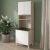 Paneleiro 4 Portas 1 Nicho MDF 70X221 cm Kali 1223122 Bianco TOQ Branco Nicioli