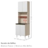Paneleiro 4 Portas 1 Nicho MDF 70X221 cm Kali 1223122 Bianco TOQ Branco Nicioli