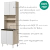 Paneleiro 4 Portas 1 Nicho MDF 70X221 cm Kali 1223122 Bianco TOQ Branco Nicioli
