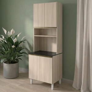 Paneleiro 4 Portas 1 Nicho MDF 70X221 cm Kali 1223122 Bianco TOQ Nicioli