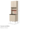 Paneleiro 4 Portas 1 Nicho MDF 70X221 cm Kali 1223122 Bianco TOQ Nicioli
