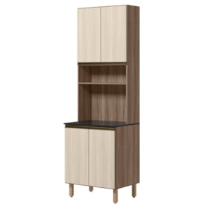 Paneleiro 4 Portas 1 Nicho MDF 70X221 cm Kali 1223122 Carvalho TOQ Bianco Nicioli