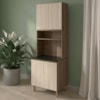 Paneleiro 4 Portas 1 Nicho MDF 70X221 cm Kali 1223122 Carvalho TOQ Bianco Nicioli
